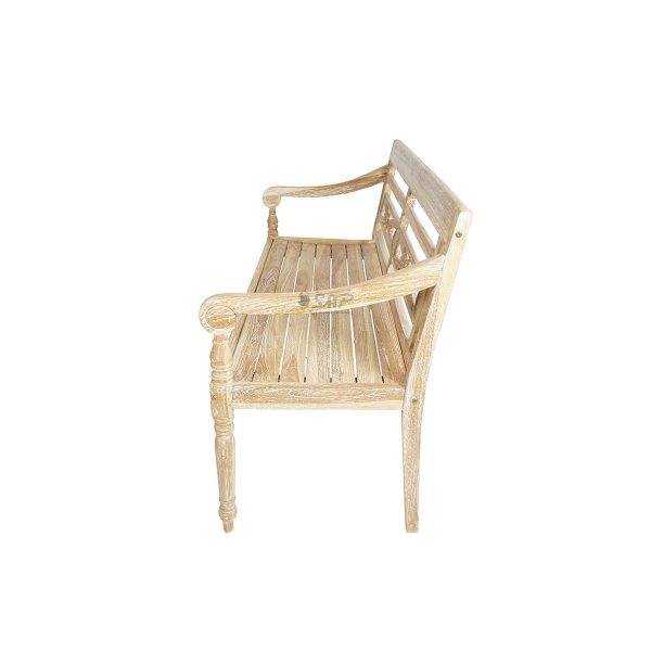 Batavia Bench 2 Seater White Washed - Image 4