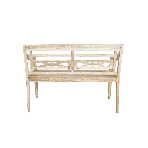 Batavia Bench 3 Seater White Washed - Image 4