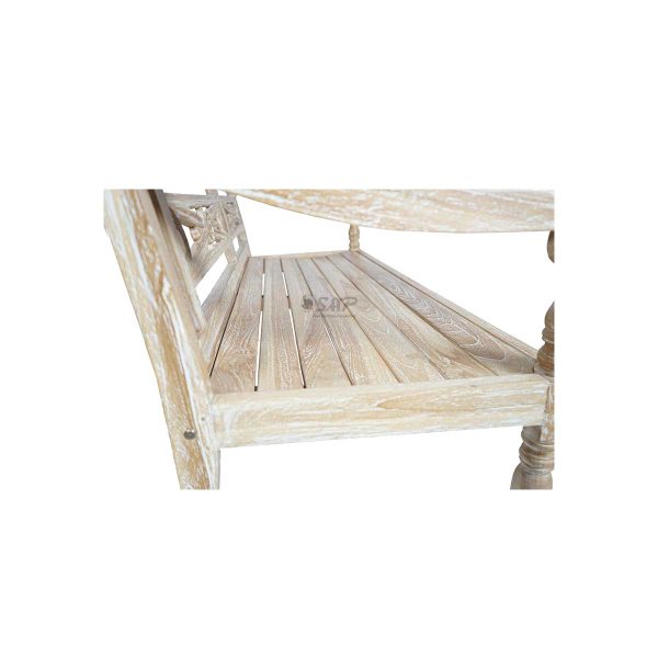 Batavia Bench 2 Seater White Washed - Image 6