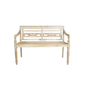 Batavia Bench 2 Seater White Washed