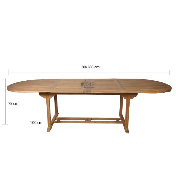Oval Extension Table 180/280x100 - Image 2